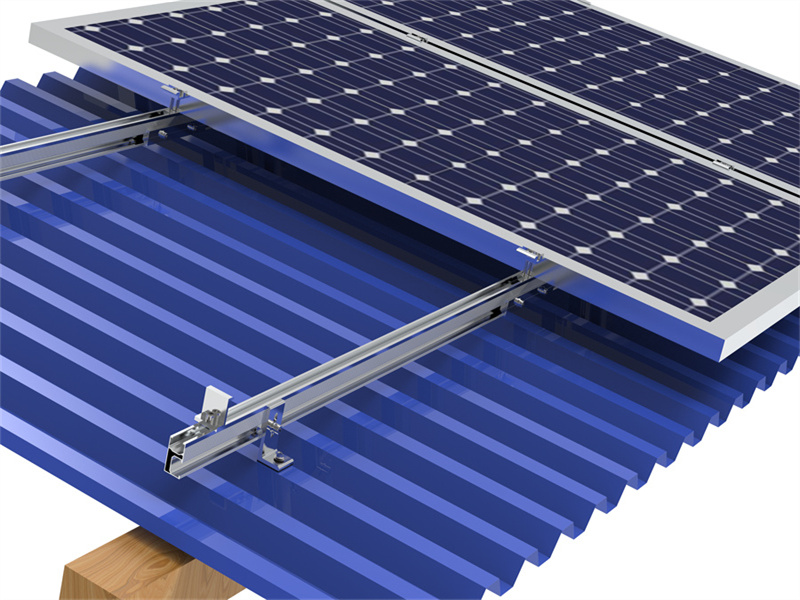 PandaSolar Anodized Aluminum Solar Rail Roof Mounting Racking Structure Residential Commercial Rooftop Installation Bracket Wholesale