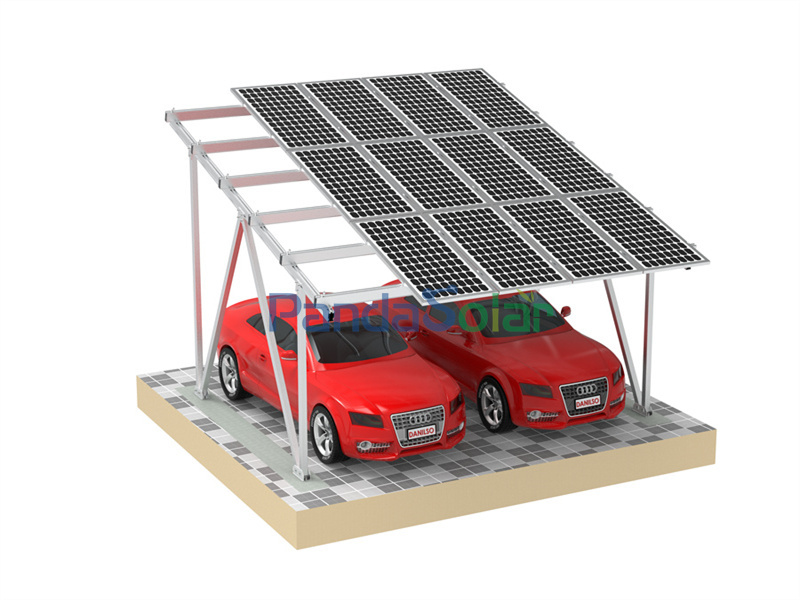PandaSolar Commercial And Residential Aluminum Bracket Solar Carport Mounting Racking Kits Waterproof Solar Parking Lot Installed Cost-effective Supporting Structure Manufacturer