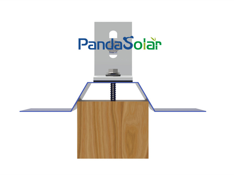 PandaSolar  Aluminum Solar Tin Roof Mounting Racking Bracket L Feet Supplier Manufacture Factory Hanger Bolt L feet For Solar Panel Steel Roof Beam Installation