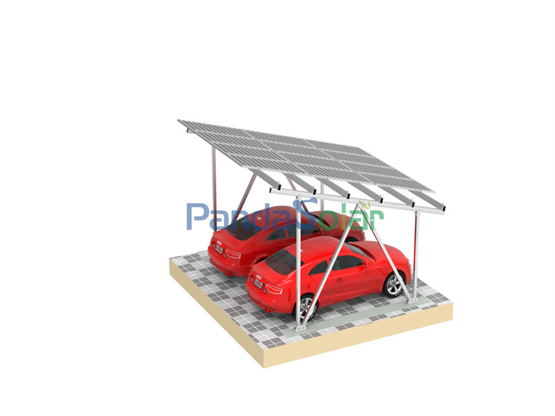 PandaSolar OEM Aluminum Solar Powered Carport Racking Structure Residential And Commercial Solar Carport Bracket 100KW Waterproof Solar PV Carport Installation Manufacturer
