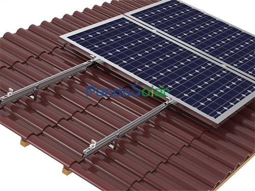 Tile roof rail support