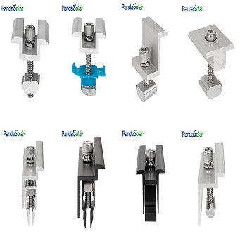 What is the role of mid clamp and end clamp in solar installation system