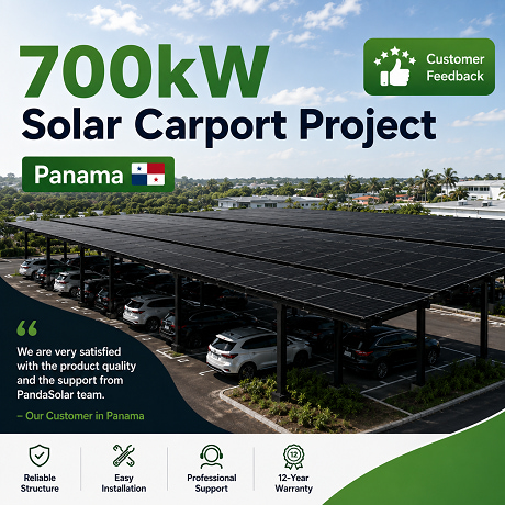 PandaSolar Receives Positive Customer Feedback for 700kW Solar Carport Project in Panama