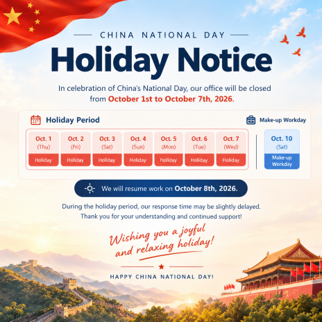 Panda Solar China National Day Holiday Notice